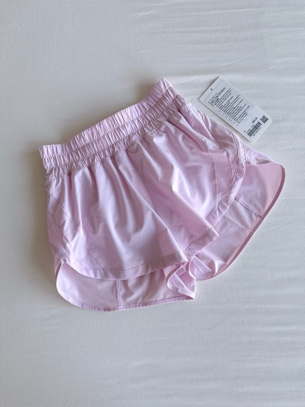 lululemon Track That High-Rise Lined Short 3" Pink Organza Size 4 NWOT